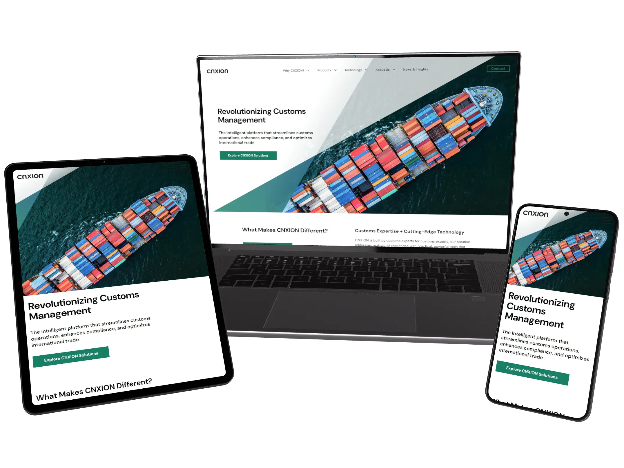 Cnxion website mockup