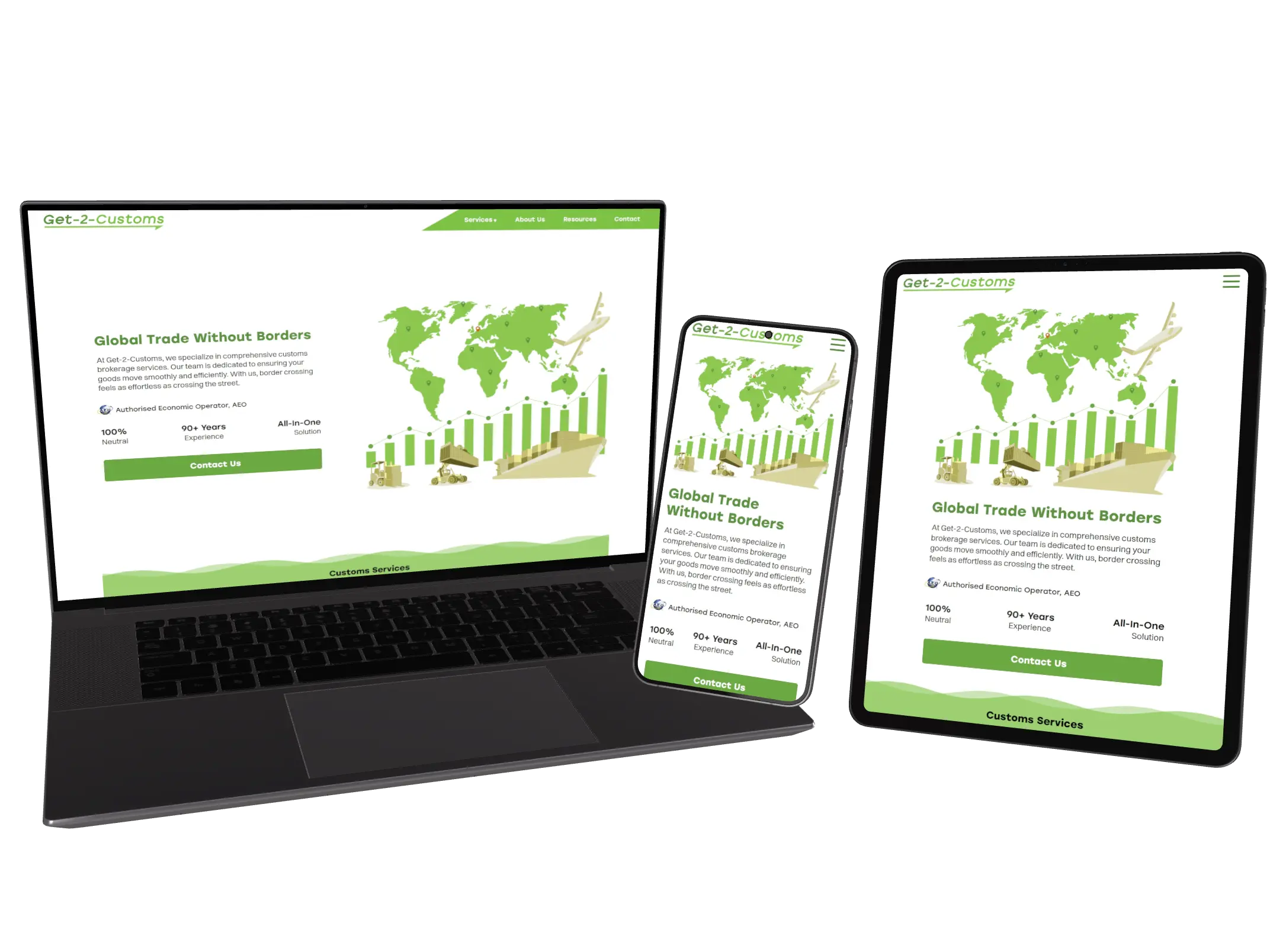 Get-2-Customs Website Mockup