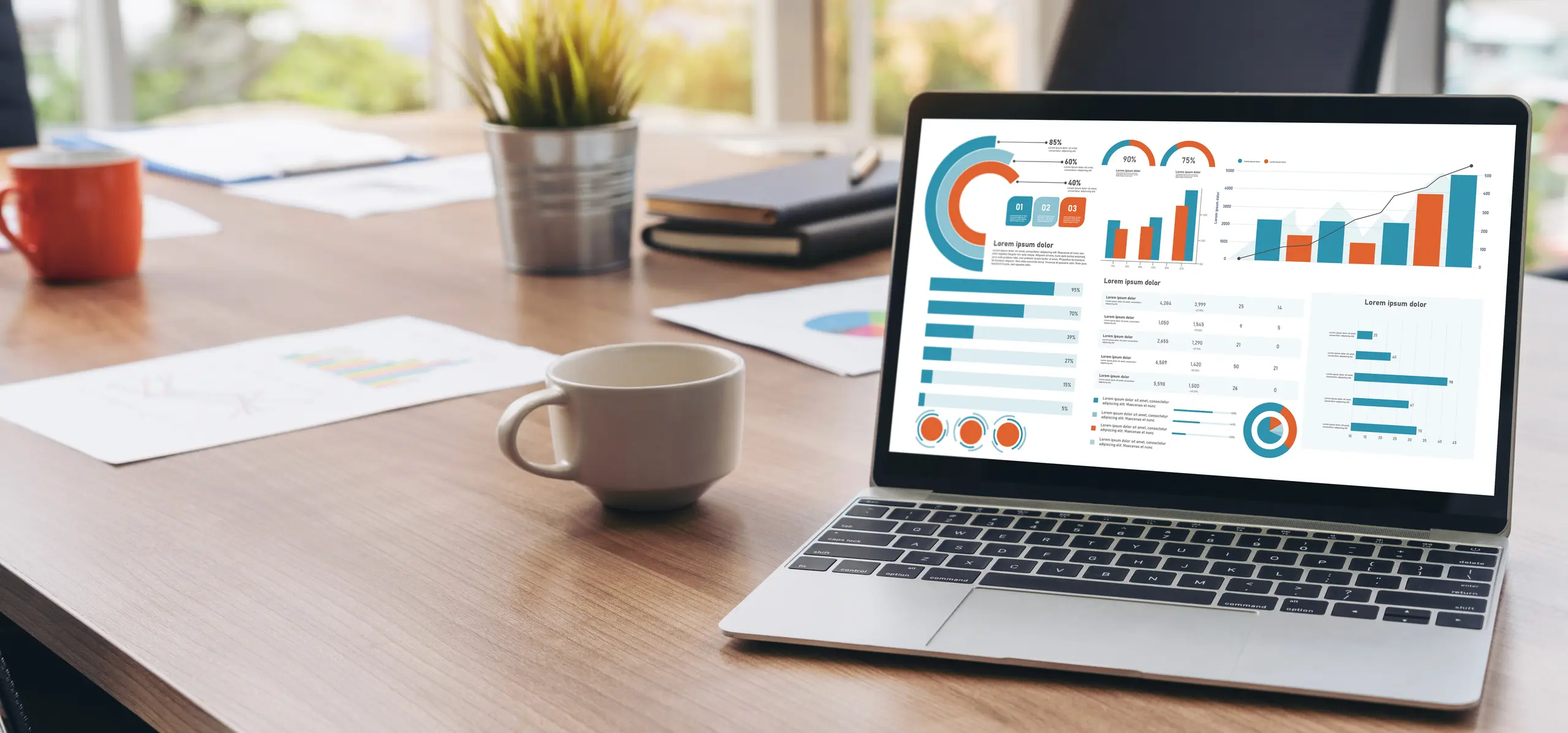Laptop with a bright data dashboard
