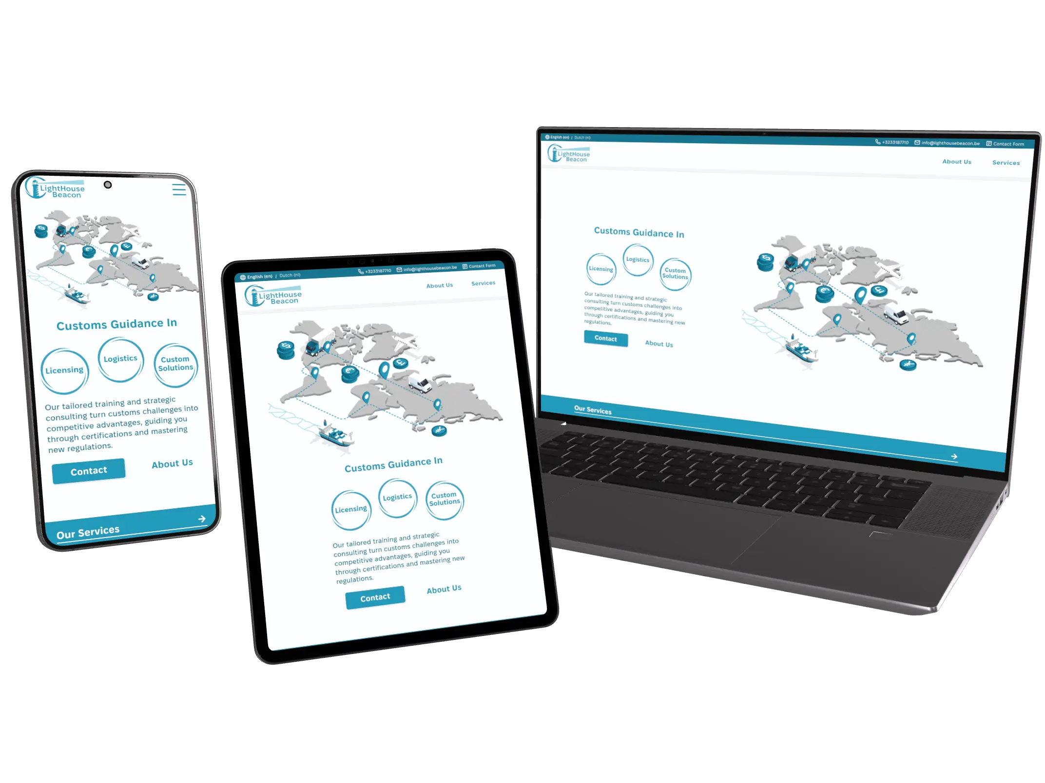 Lighthouse Beacon Website Mockup